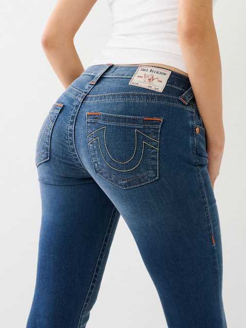 True Religion Jennie Mid Rise Curvy Skinny Jeans Dam Marinblå | EWU306149