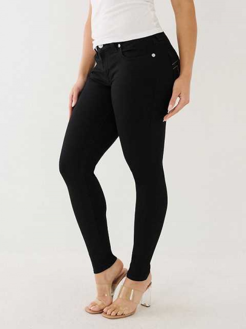 True Religion Jennie Mid Rise Curvy Skinny Jeans Dam Svarta | BQF742980