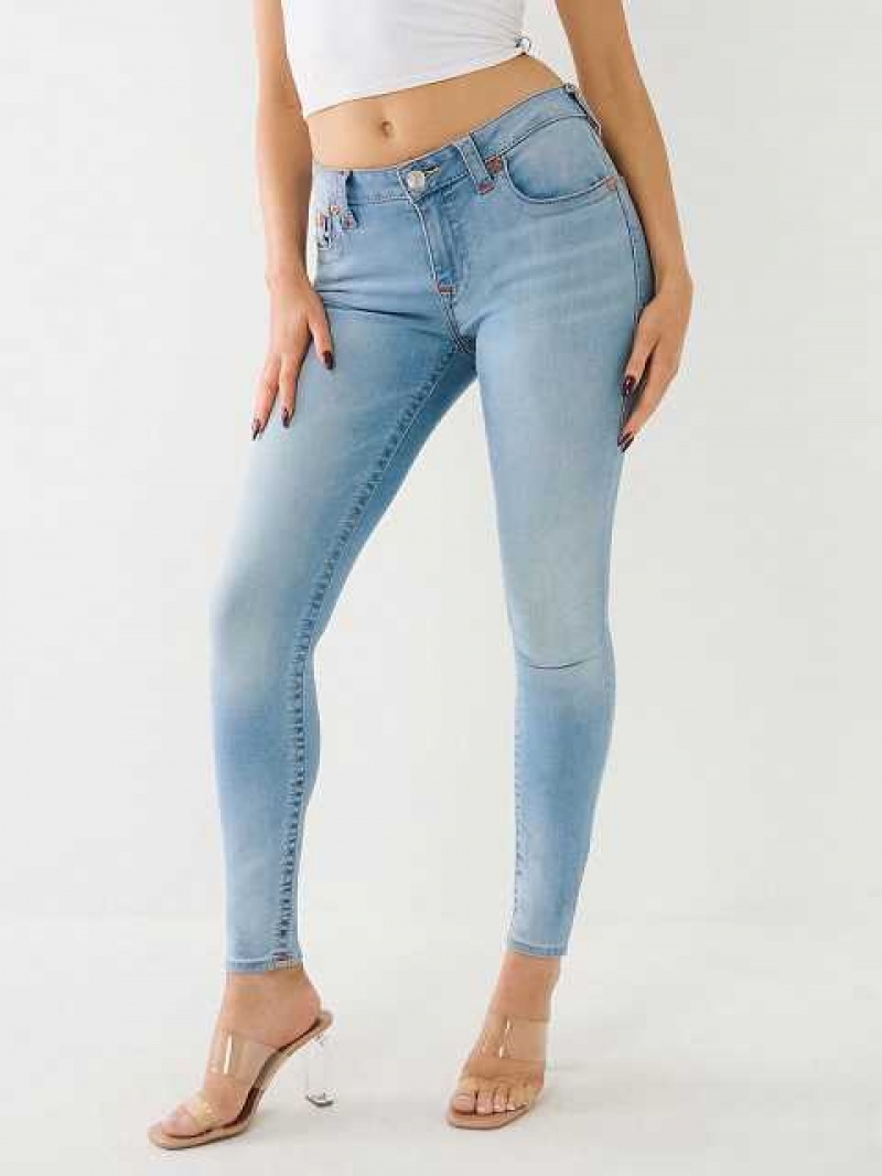 True Religion Jennie Mid Rise Curvy Skinny Jeans Dam Blå Ljus | ZCW259861