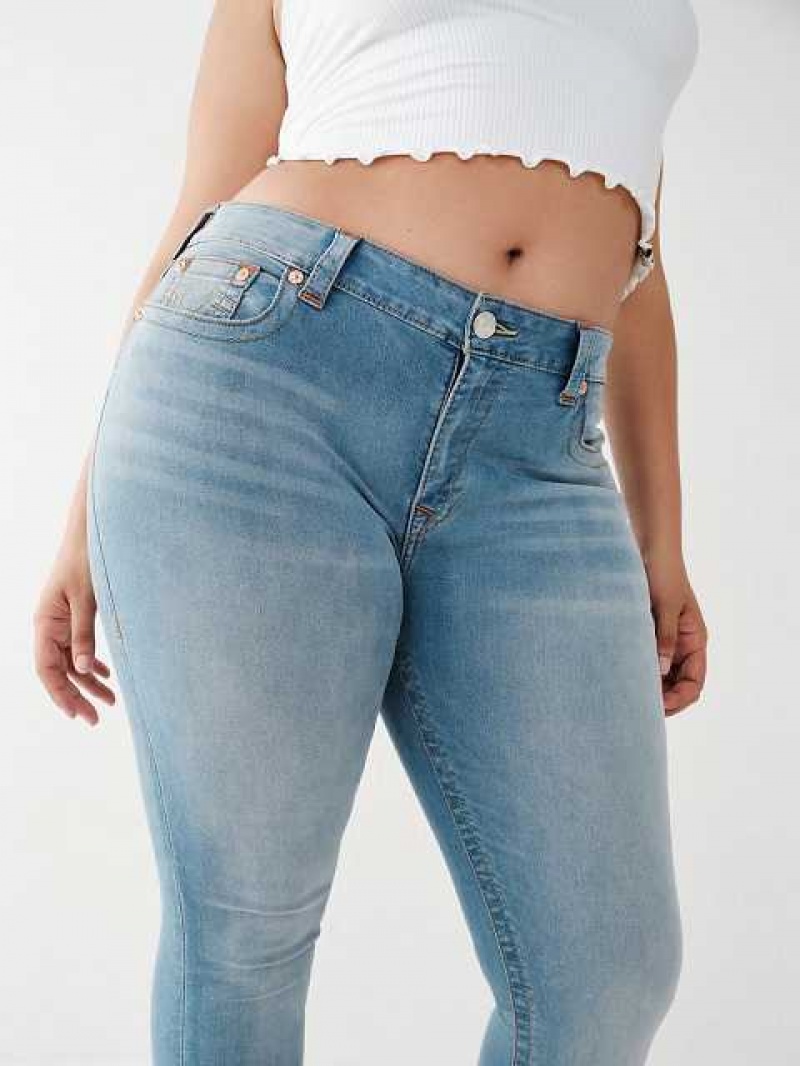 True Religion Jennie Mid Rise Curvy Skinny Jeans Dam Blå Ljus | ZCW259861