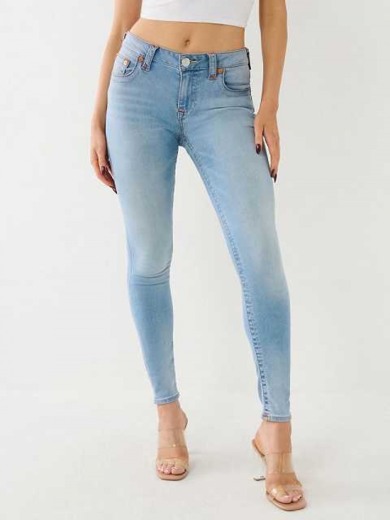 True Religion Jennie Mid Rise Curvy Skinny Jeans Dam Blå Ljus | ZCW259861