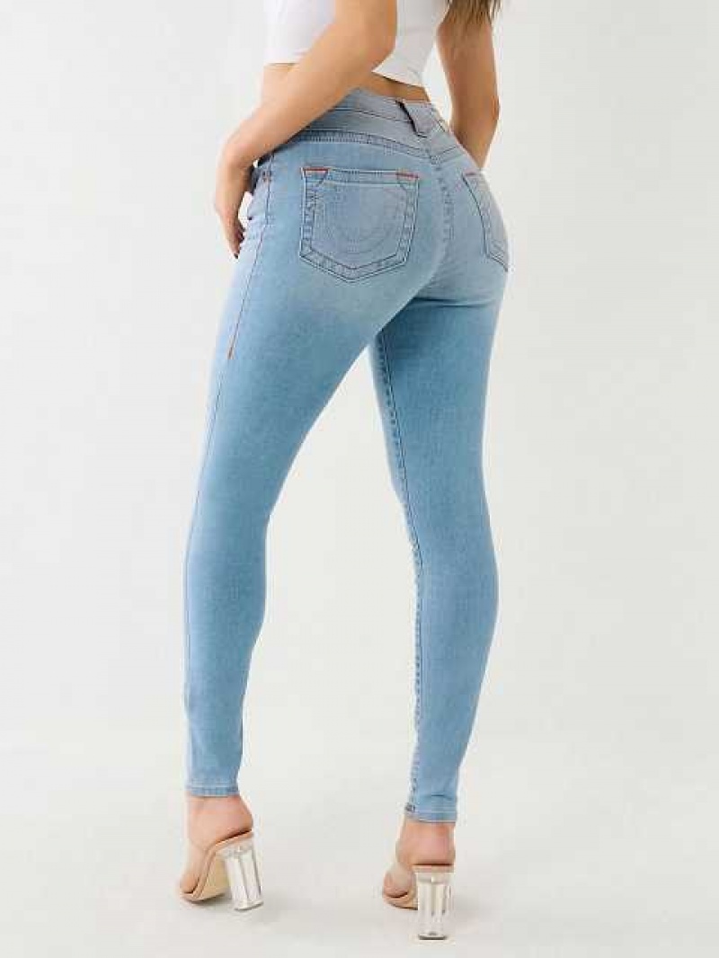 True Religion Jennie Mid Rise Curvy Skinny Jeans Dam Blå Ljus | ZCW259861