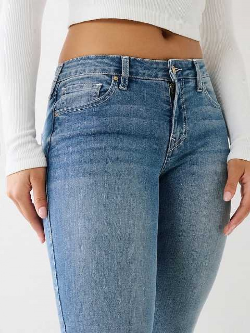 True Religion Jennie Mid Rise Curvy Skinny Jeans Dam Ljusblå | RFP597801