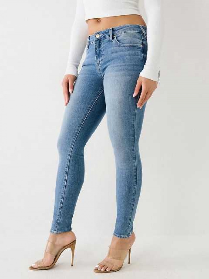 True Religion Jennie Mid Rise Curvy Skinny Jeans Dam Ljusblå | RFP597801