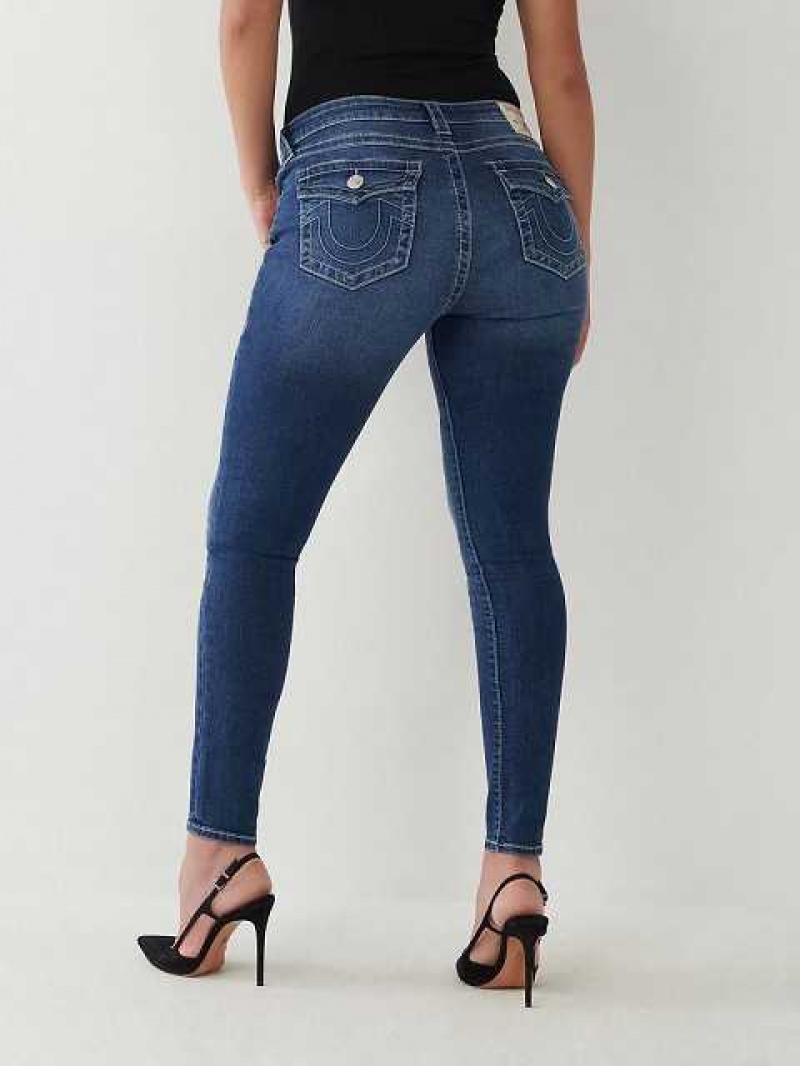 True Religion Jennie Mid Rise Curvy Skinny Jeans Dam Mörktvätt | CRM639804