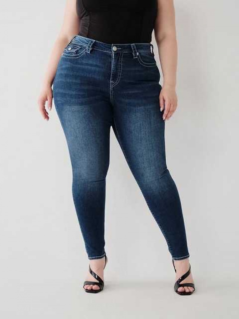 True Religion Jennie Mid Rise Curvy Skinny Jeans Dam Mörktvätt | CRM639804