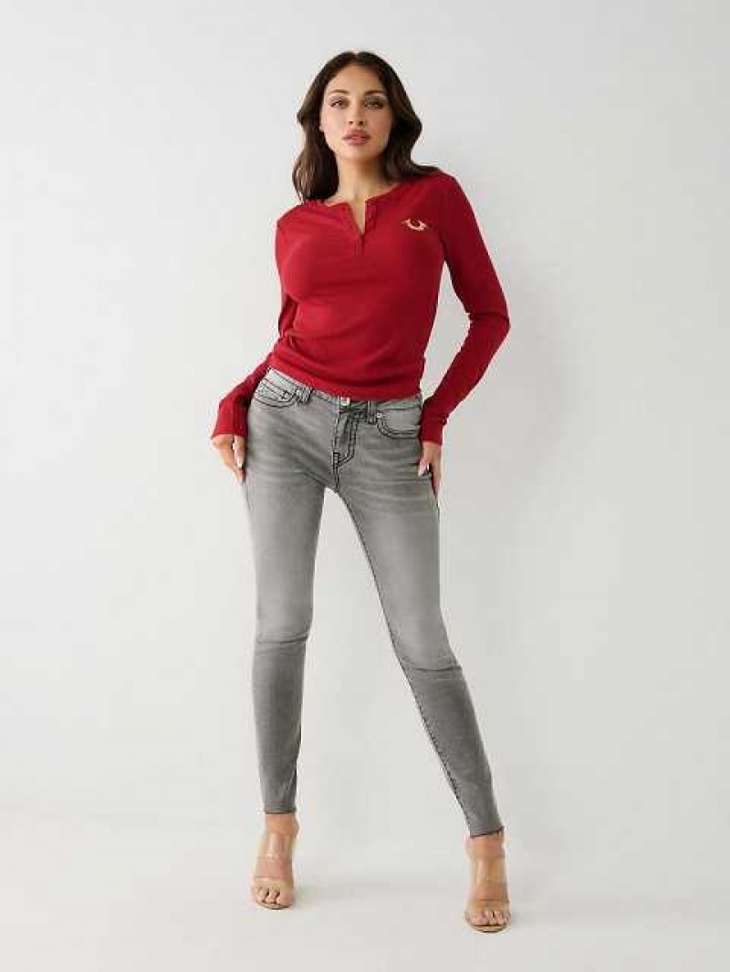 True Religion Jennie Mid Rise Curvy Skinny Jeans Dam Grå Tvätt | HNK285497