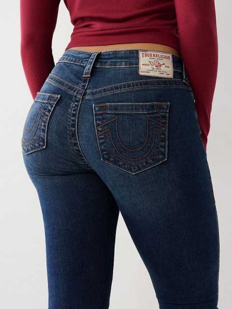 True Religion Jennie Mid Rise Curvy Skinny Jeans Dam Mörktvätt | WQI084513