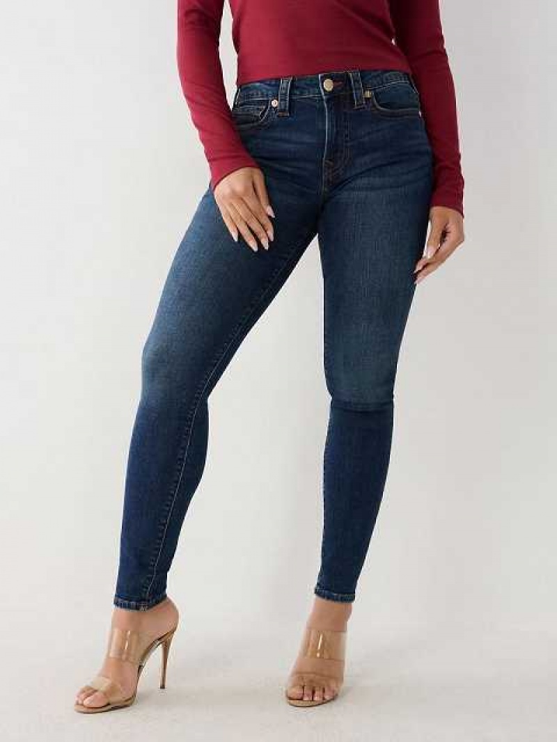 True Religion Jennie Mid Rise Curvy Skinny Jeans Dam Mörktvätt | WQI084513