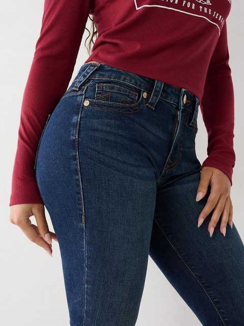 True Religion Jennie Mid Rise Curvy Skinny Jeans Dam Mörktvätt | WQI084513