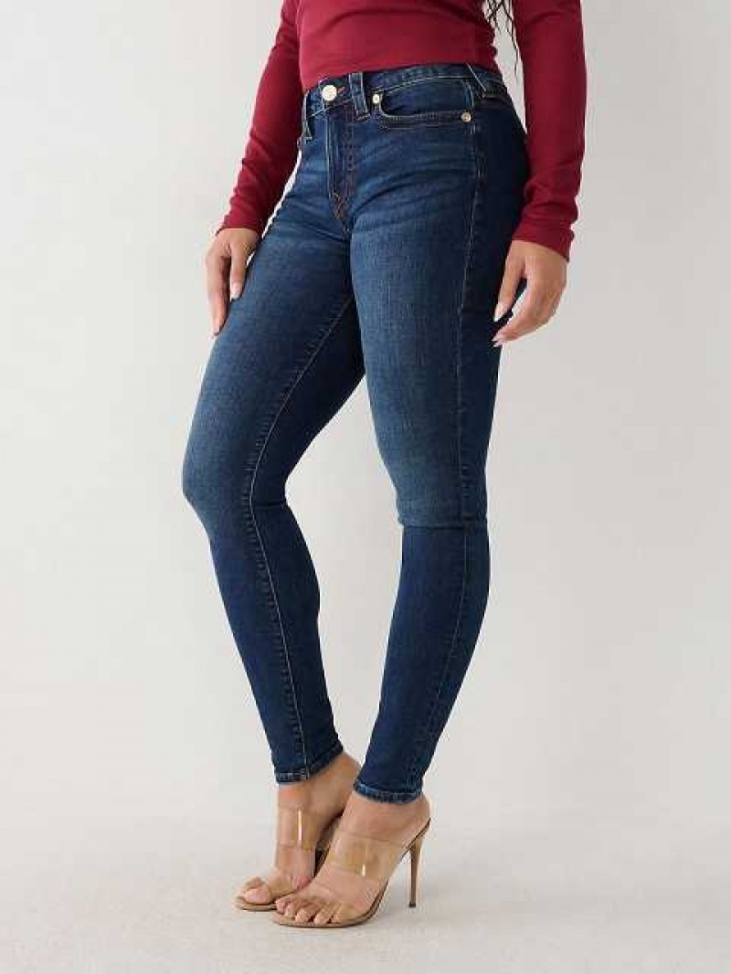 True Religion Jennie Mid Rise Curvy Skinny Jeans Dam Mörktvätt | WQI084513