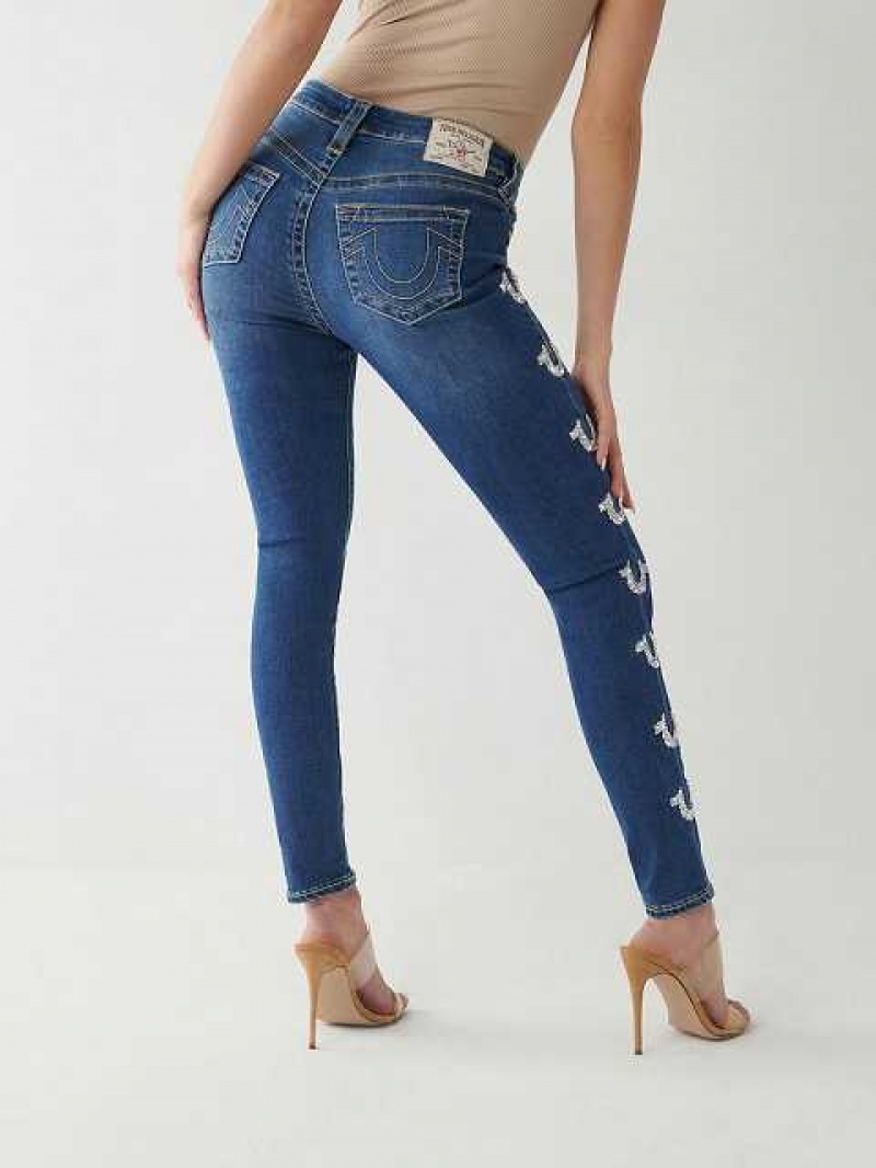 True Religion Jennie Mid Rise Curvy Skinny Jeans Dam Tvätt | WPK657948