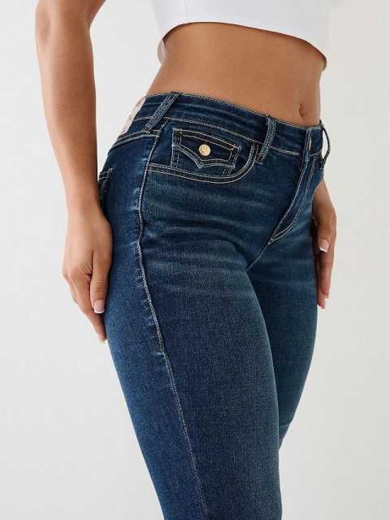 True Religion Jennie Mid Rise Single Needle Skinny Jeans Dam Marinblå | UJE360795