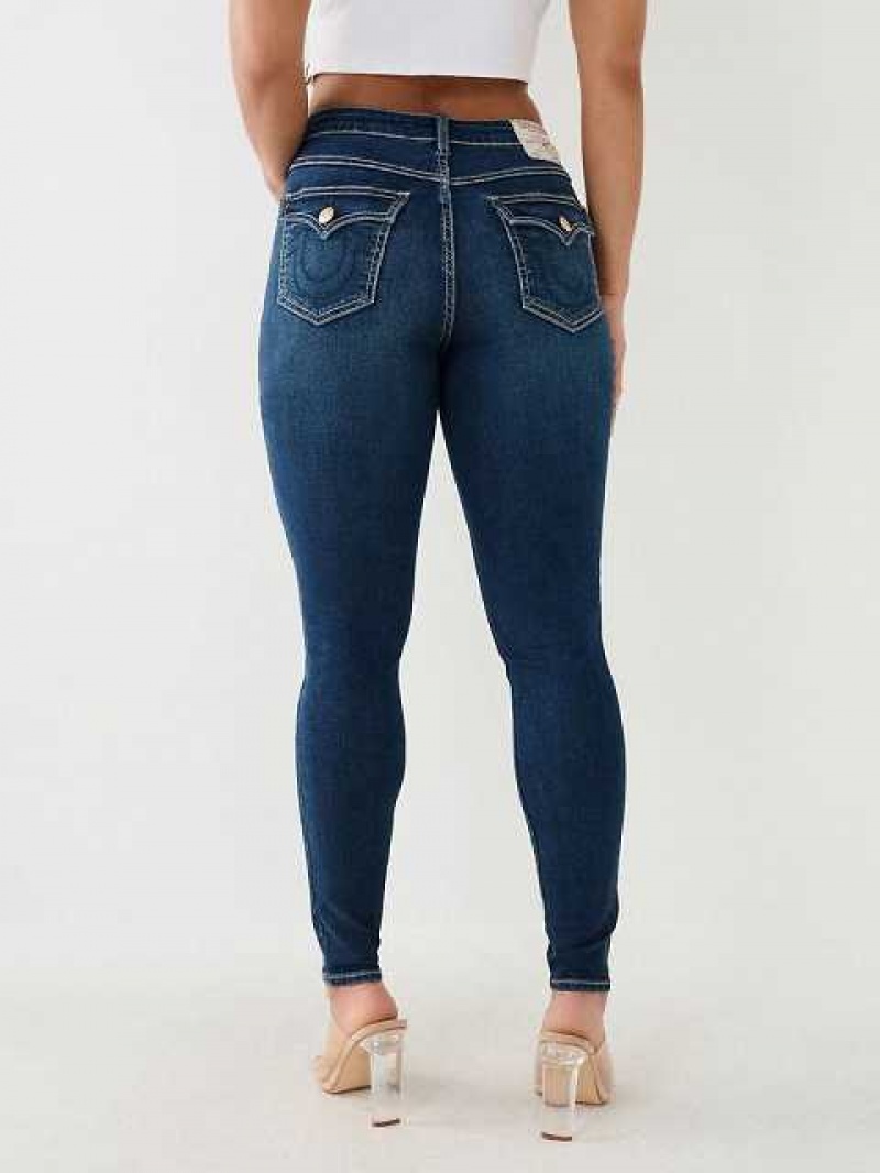 True Religion Jennie Mid Rise Single Needle Skinny Jeans Dam Marinblå | UJE360795