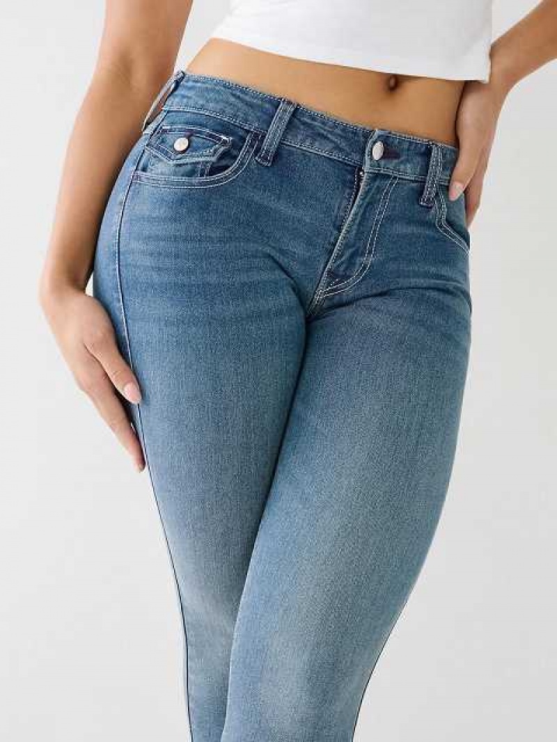 True Religion Jennie Mid Rise Single Needle Curvy Skinny Jeans Dam Blå | IGX201437