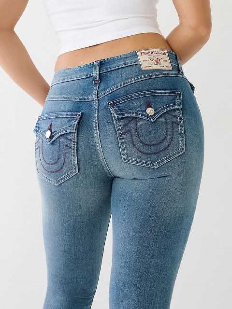 True Religion Jennie Mid Rise Single Needle Curvy Skinny Jeans Dam Blå | IGX201437