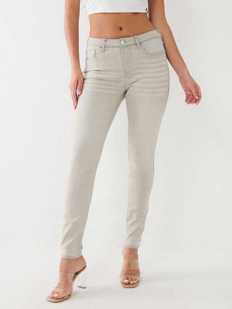 True Religion Jennie Mid Rise Super Skinny Jeans Dam Grå | GZT623801