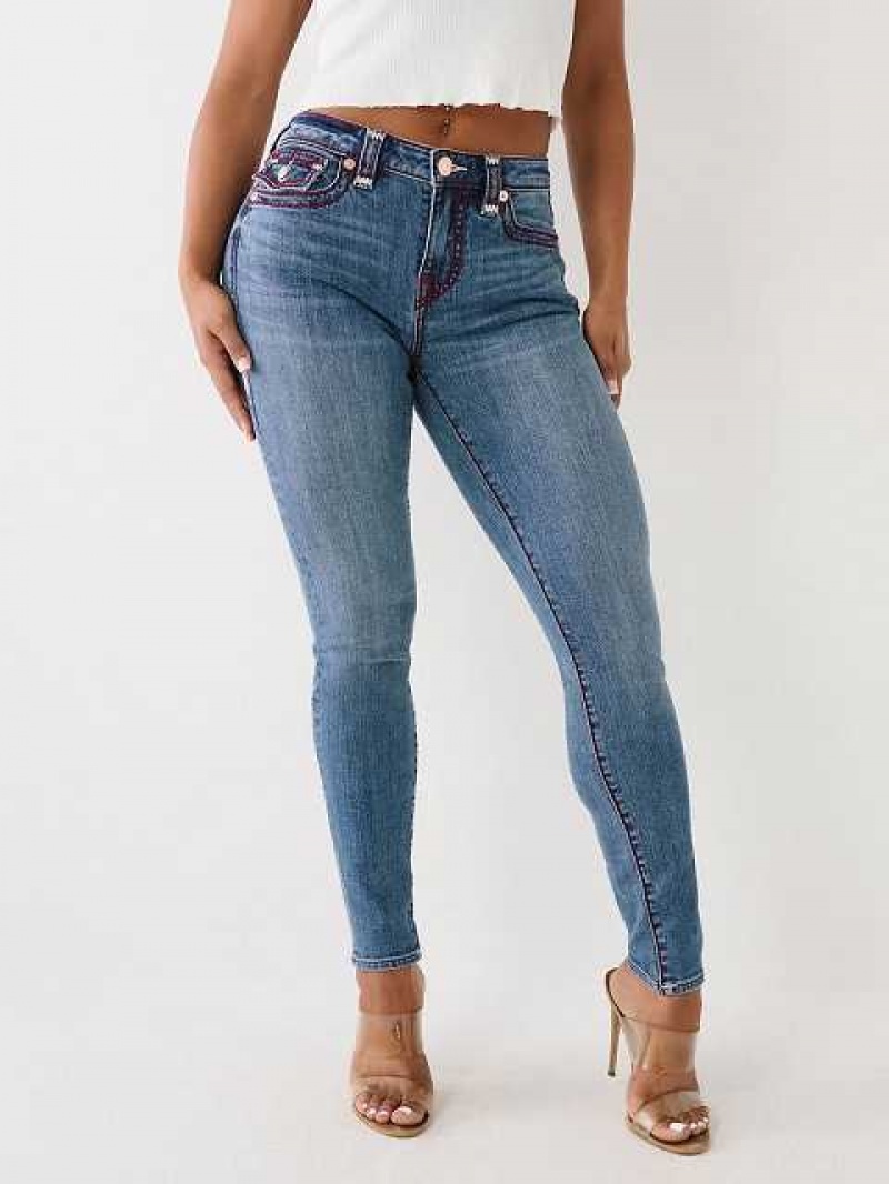 True Religion Jennie Skinny Jeans Dam Blå | OTX356814