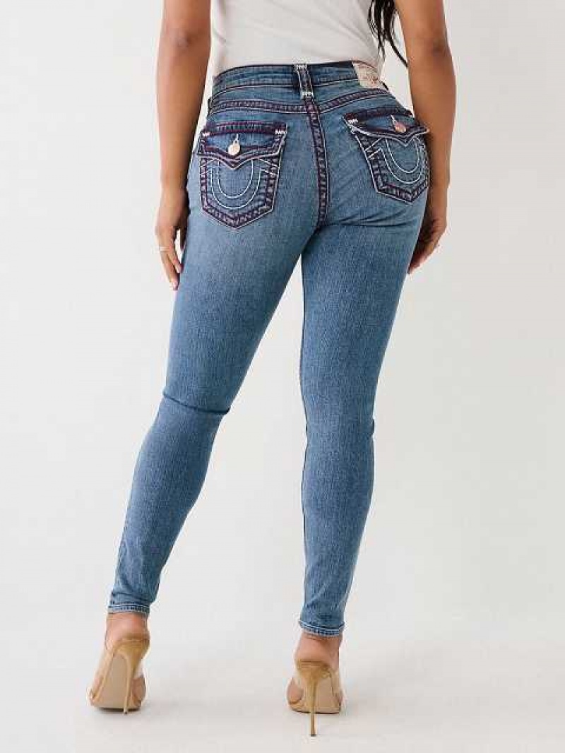 True Religion Jennie Skinny Jeans Dam Blå | OTX356814