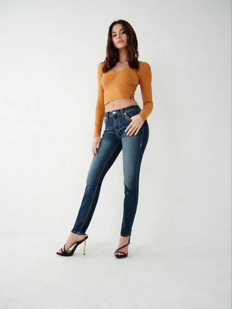 True Religion Jennie Super Q Curvy Skinny Jeans Dam Mörkblå | HUZ321798