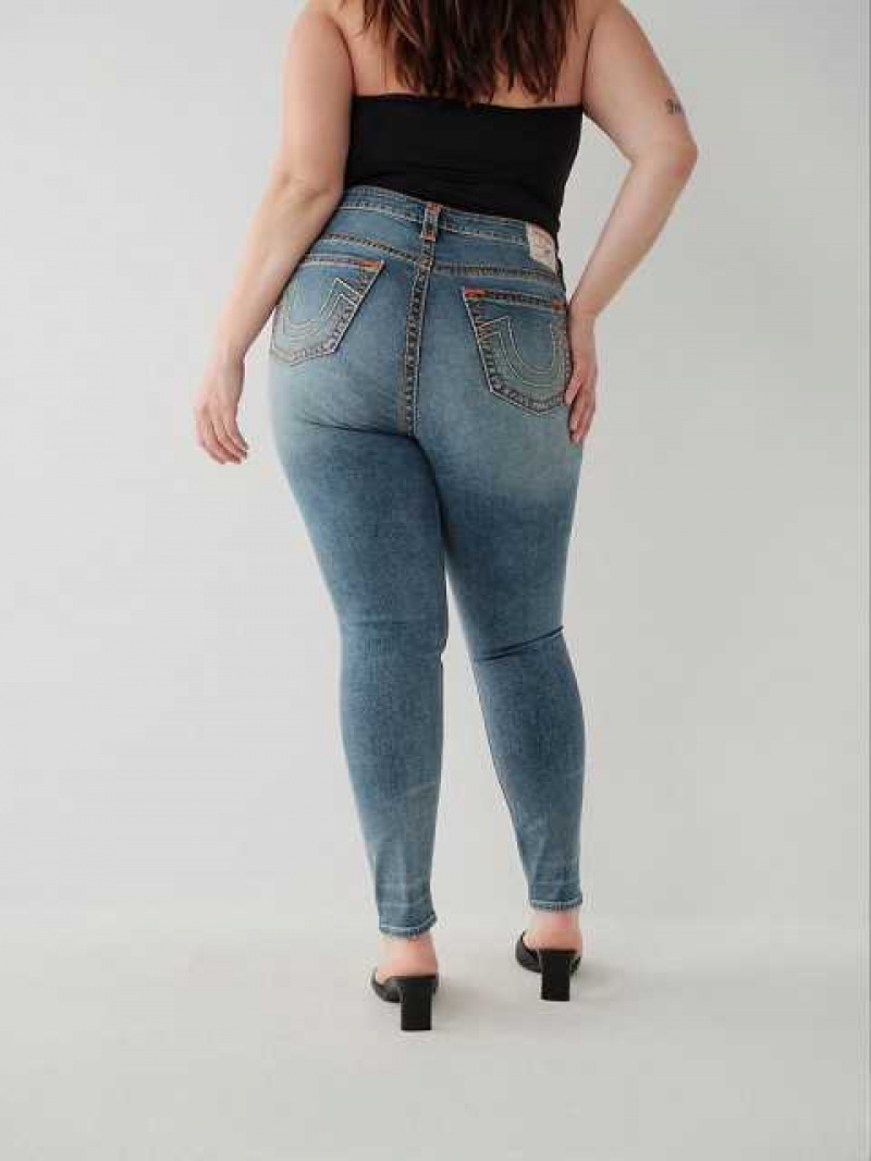 True Religion Jennie Super T Curvy Skinny Jeans Dam Blå | DCO490581