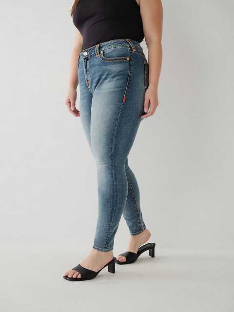 True Religion Jennie Super T Curvy Skinny Jeans Dam Blå | DCO490581