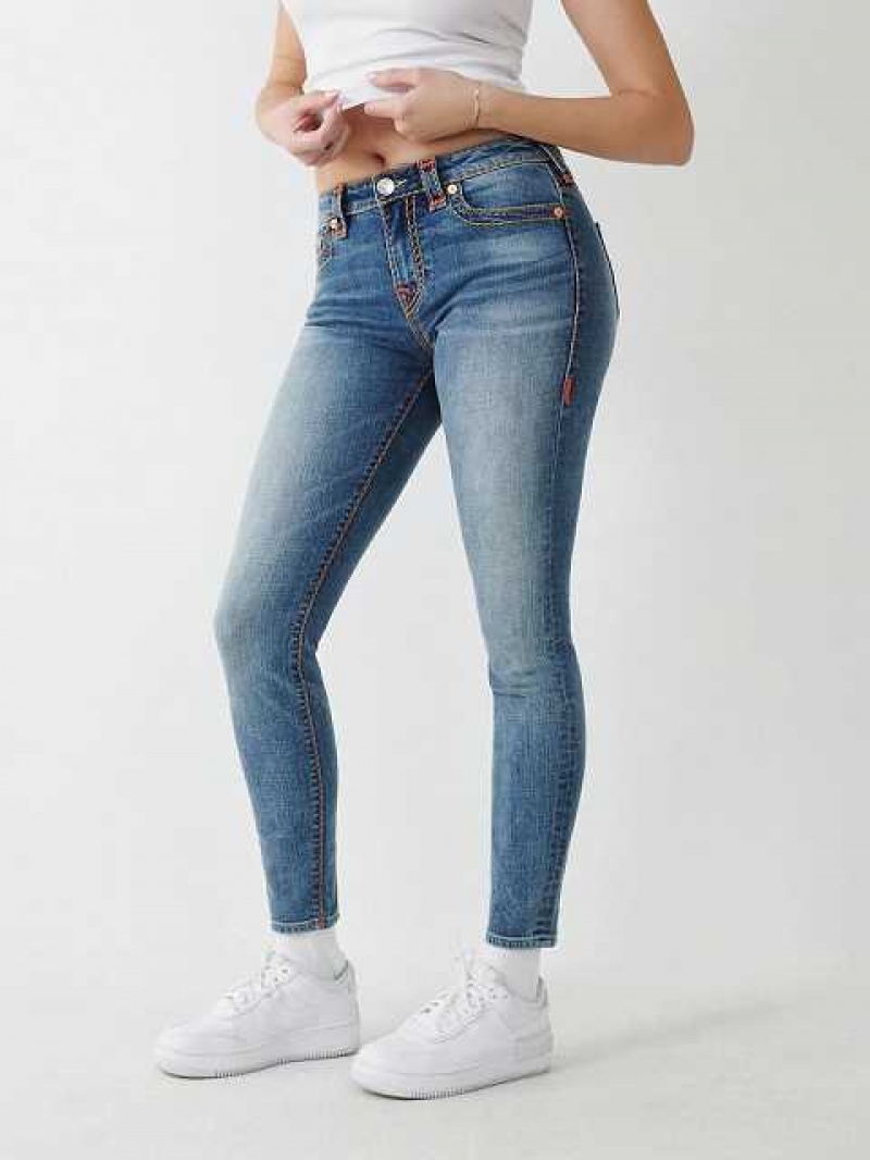 True Religion Jennie Super T Curvy Skinny Jeans Dam Blå | DCO490581