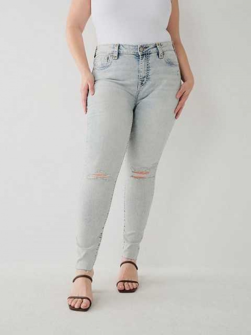 True Religion Jennie Super T Curvy Skinny Jeans Dam Ljusblå | UEW052867