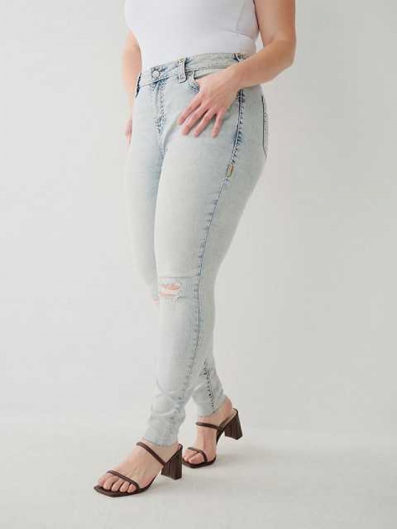 True Religion Jennie Super T Curvy Skinny Jeans Dam Ljusblå | UEW052867