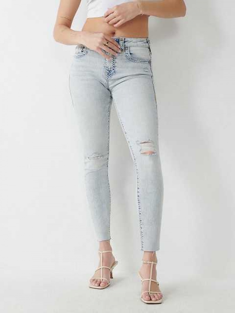 True Religion Jennie Super T Curvy Skinny Jeans Dam Ljusblå | UEW052867