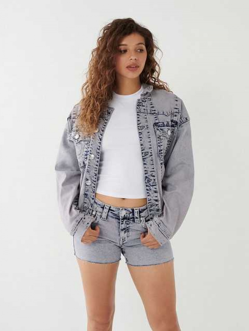 True Religion Jimmy Big T Relaxed Denim Jacka Dam Lila | XQB324751