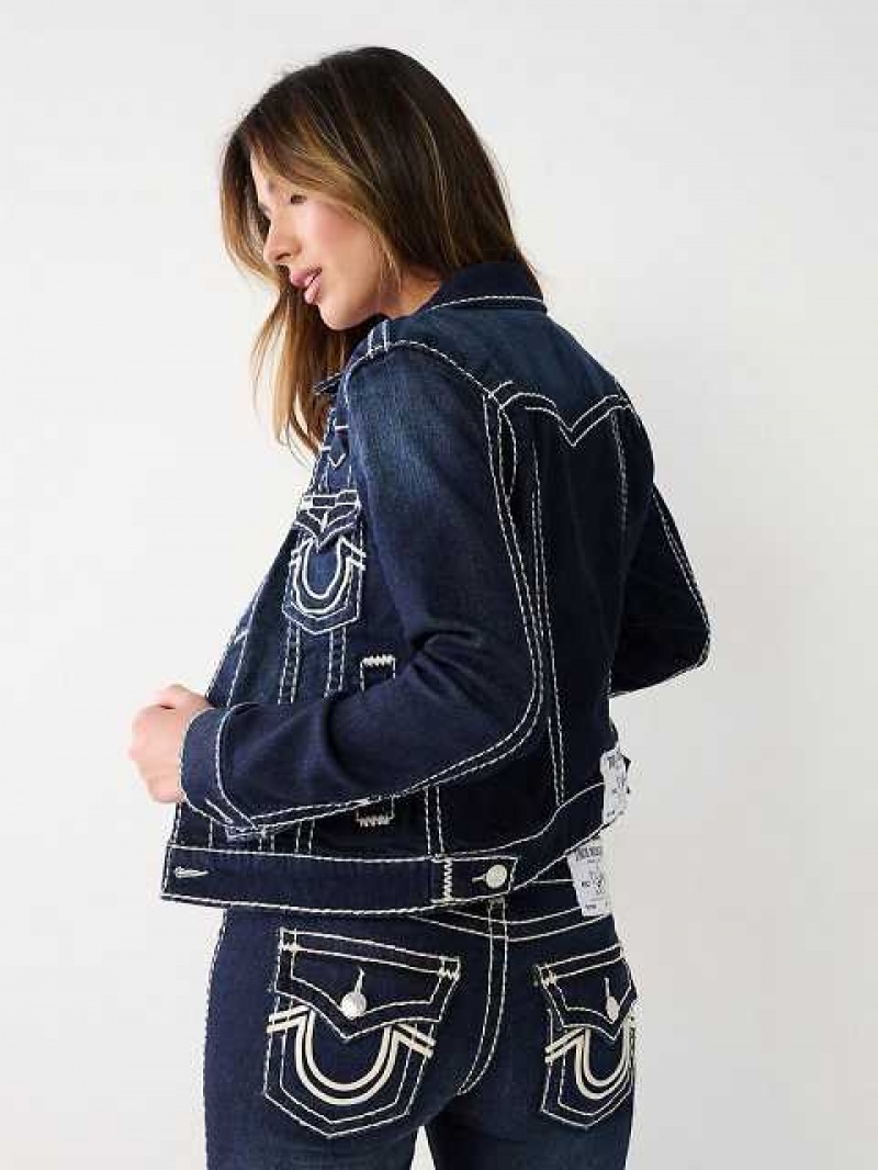 True Religion Jimmy Super T Stitch Denim Jacka Dam Mörkgrå | EIW135297