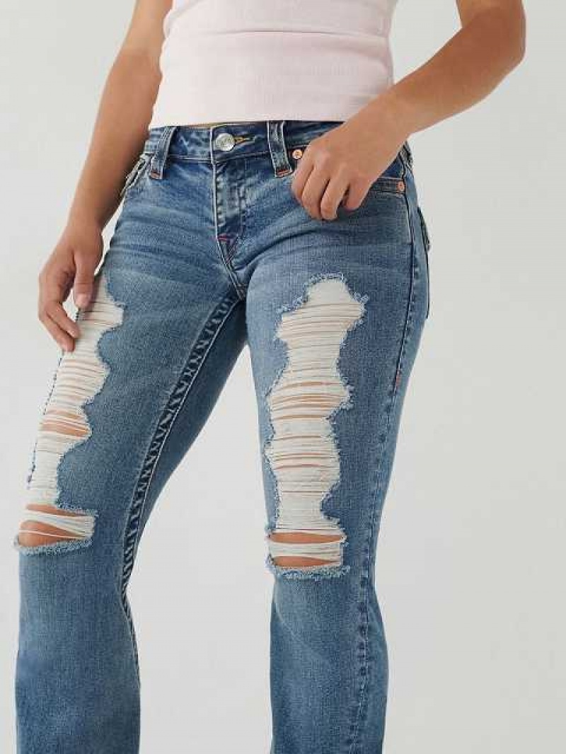 True Religion Joey Low Rise Utsvängda Jeans Dam Ljustvätt | DES178504