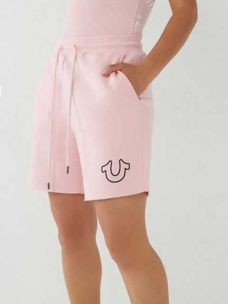 True Religion Logo Gym Shorts Dam Rosa | CIK860423