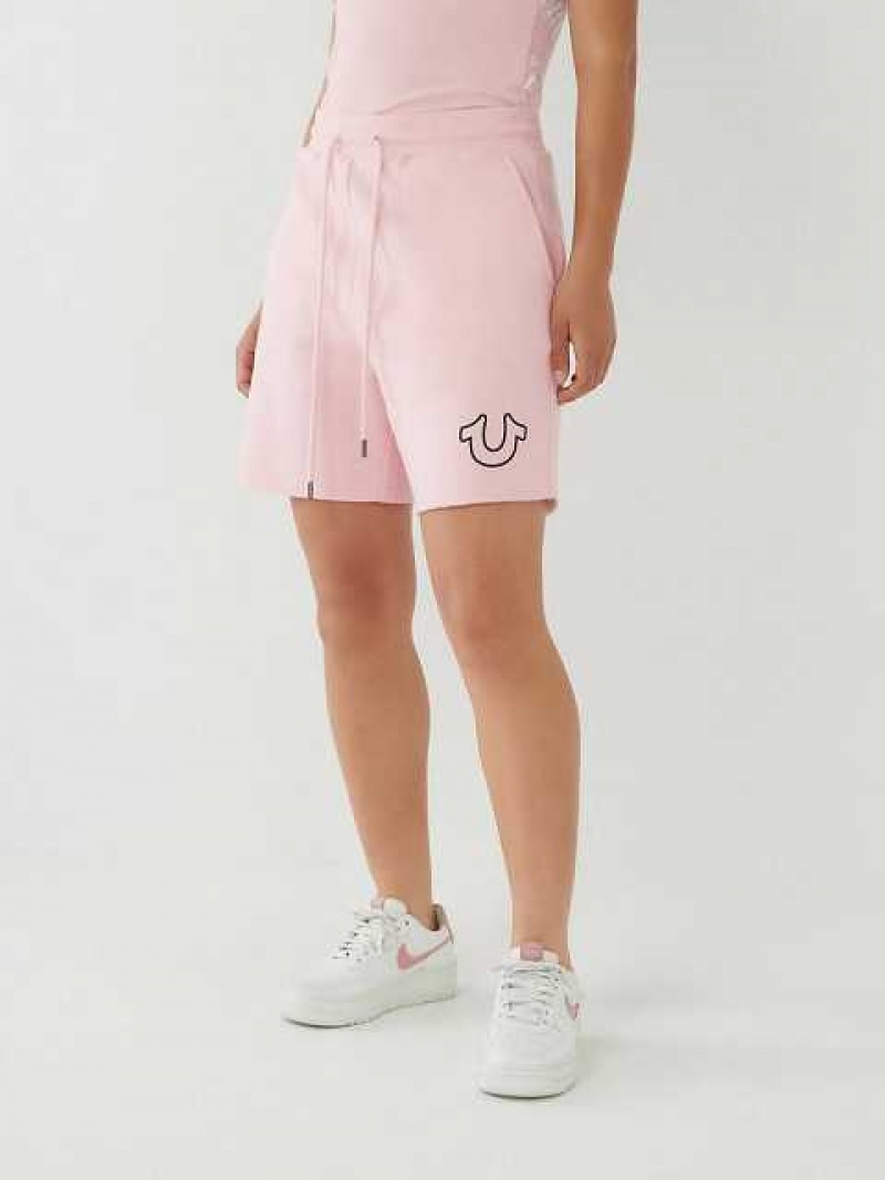 True Religion Logo Gym Shorts Dam Rosa | CIK860423