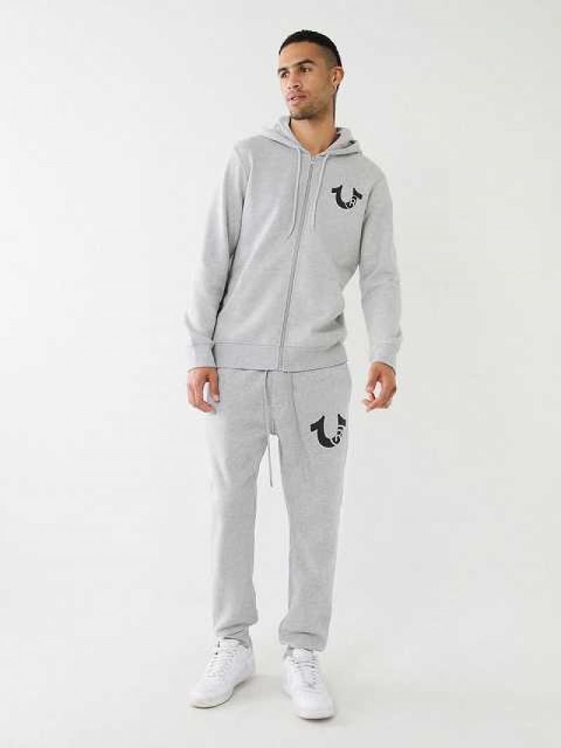 True Religion Logo Joggingbyxor Herr Grå | RKX917328