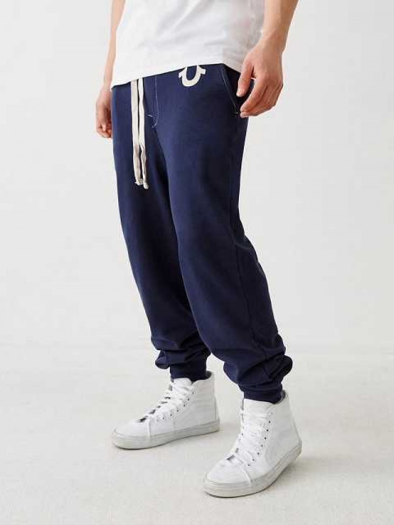 True Religion Logo Joggingbyxor Herr Marinblå | ERX672594