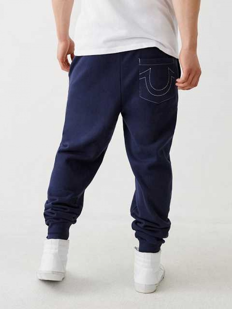 True Religion Logo Joggingbyxor Herr Marinblå | ERX672594