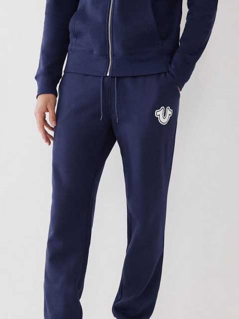 True Religion Logo Joggingbyxor Herr Marinblå | EGJ928617