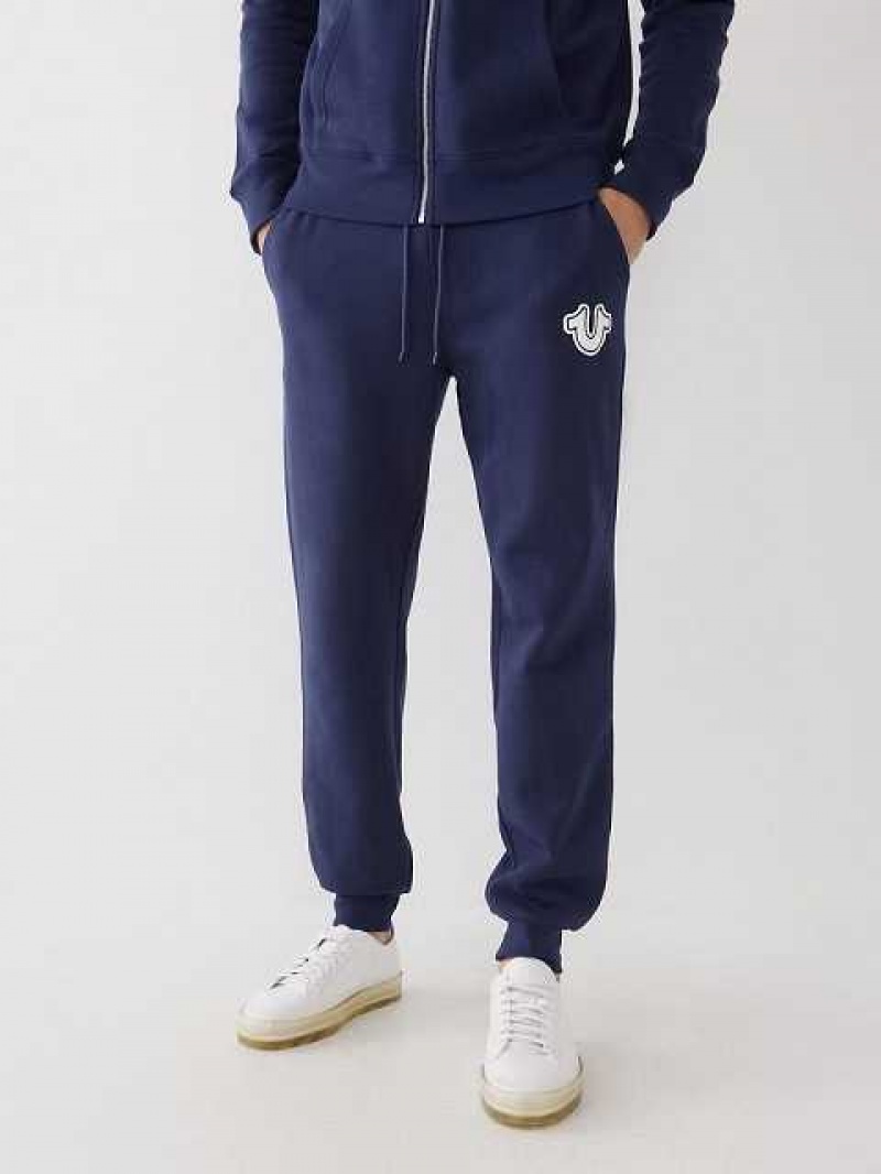 True Religion Logo Joggingbyxor Herr Marinblå | EGJ928617