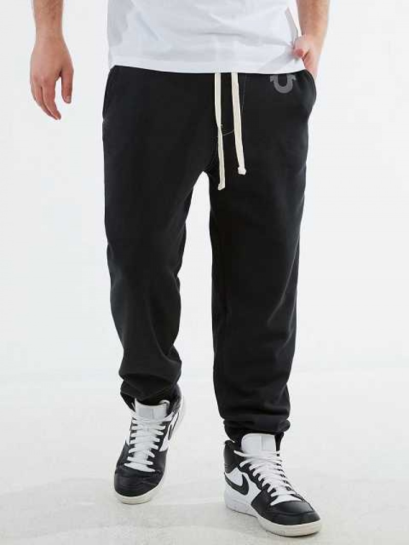 True Religion Logo Joggingbyxor Herr Svarta | SDC968157