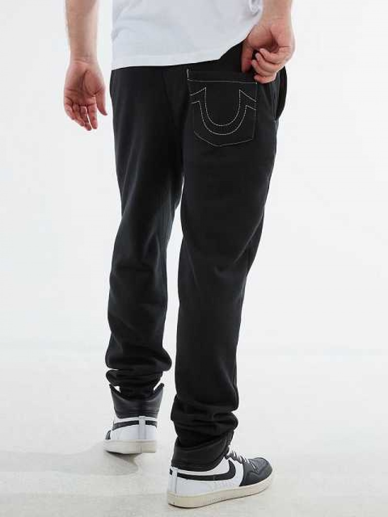 True Religion Logo Joggingbyxor Herr Svarta | SDC968157