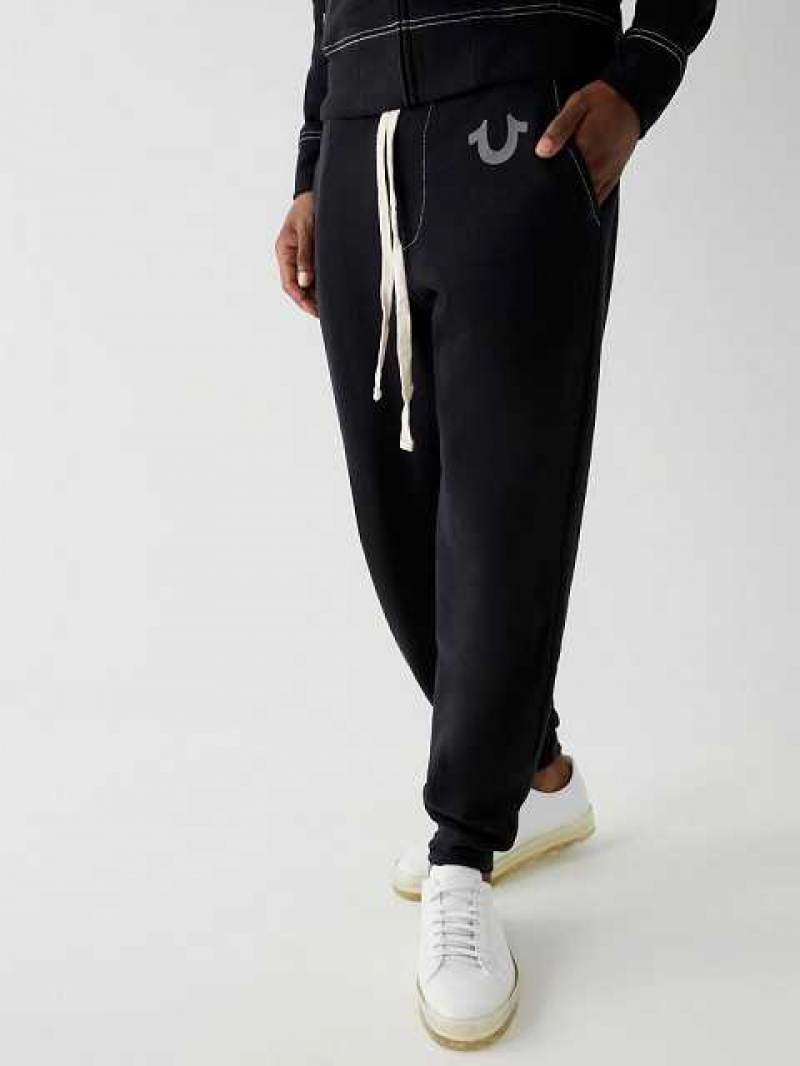 True Religion Logo Joggingbyxor Herr Svarta | SDC968157