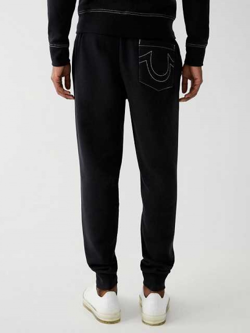 True Religion Logo Joggingbyxor Herr Svarta | SDC968157