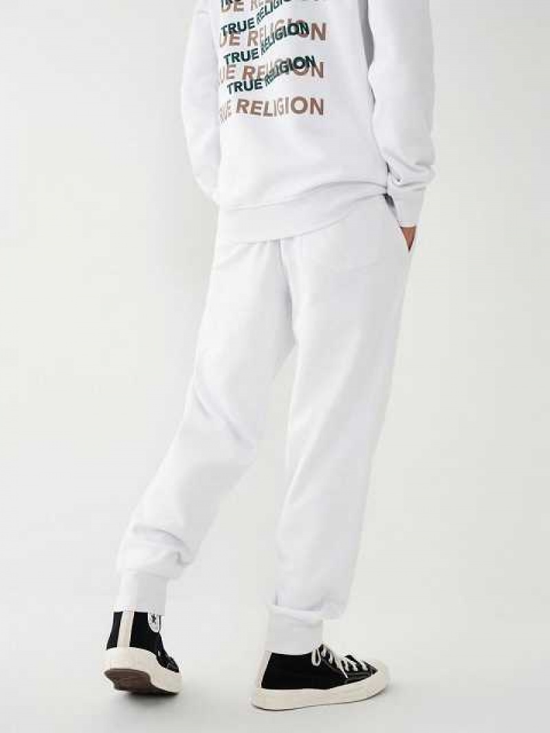 True Religion Logo Joggingbyxor Herr Vita | JUV658047