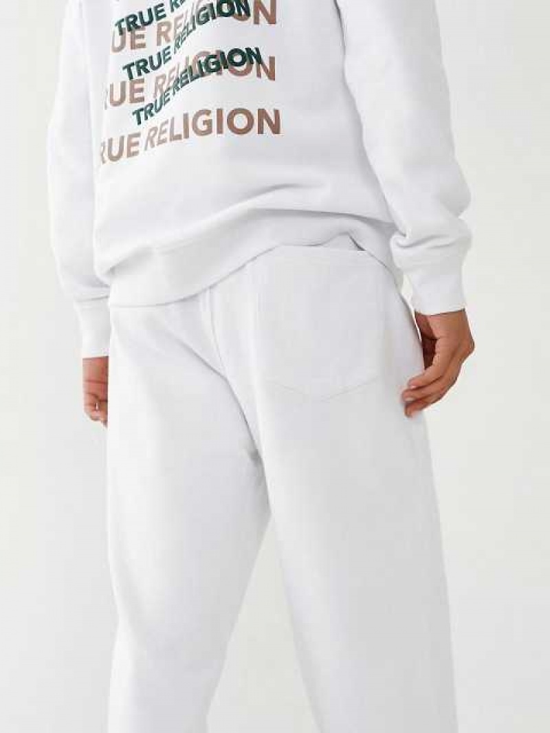 True Religion Logo Joggingbyxor Herr Vita | JUV658047