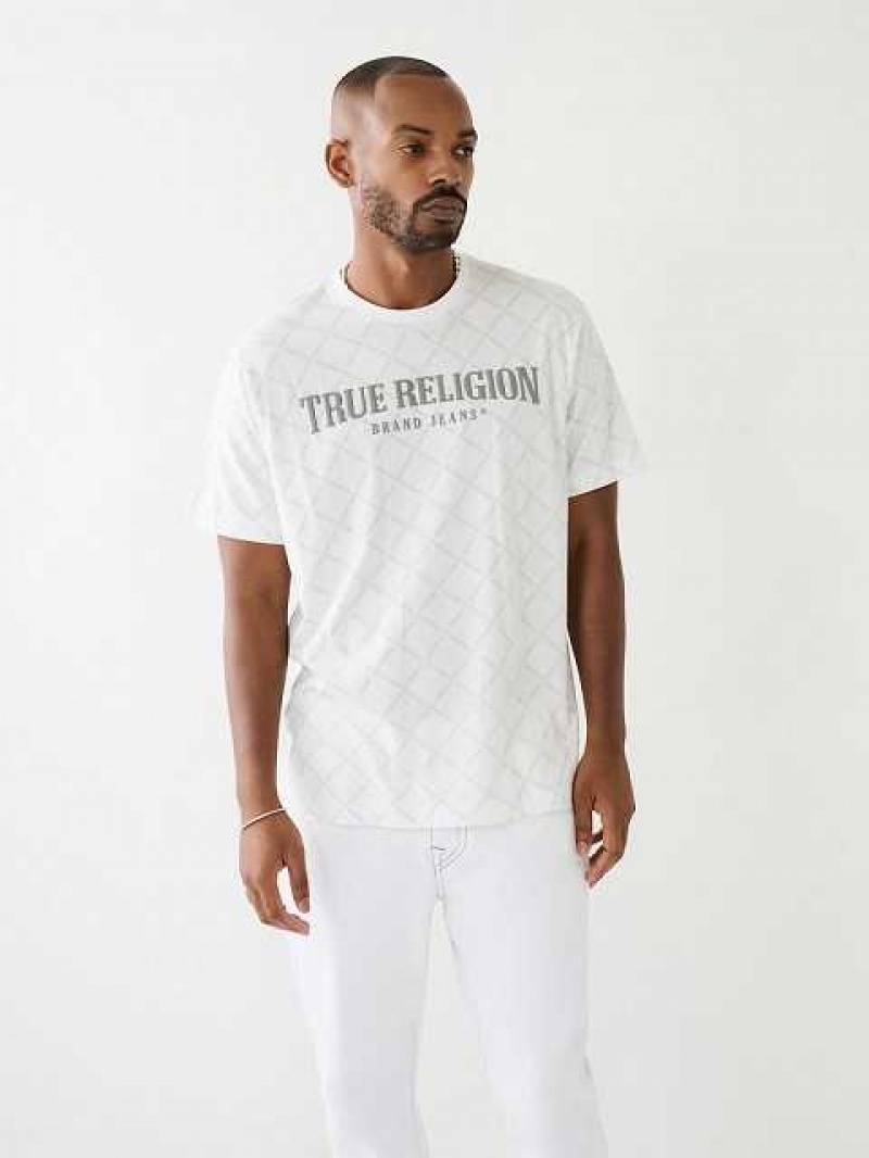 True Religion Logo Monogram T-shirt Herr Vita | RWS578641