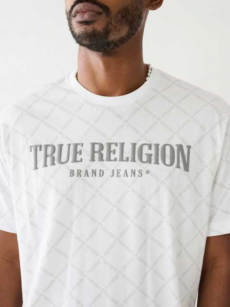 True Religion Logo Monogram T-shirt Herr Vita | RWS578641