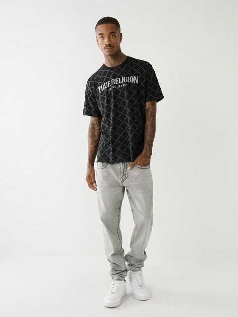 True Religion Logo Monogram T-shirt Herr Svarta | ZBI247139