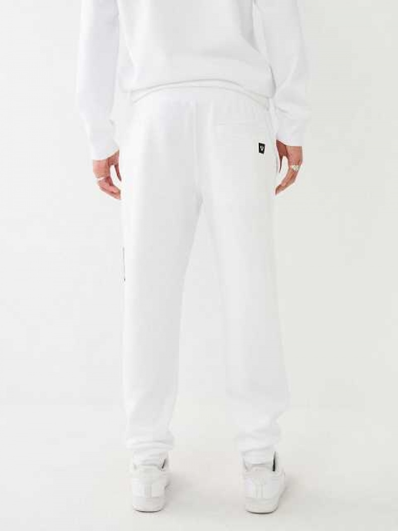 True Religion Logo Patch Klassiska Joggingbyxor Herr Vita | BXC469028